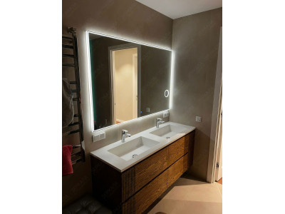 Выполненная работа: зеркало для ванной комнаты с LED подсветкой и увеличением